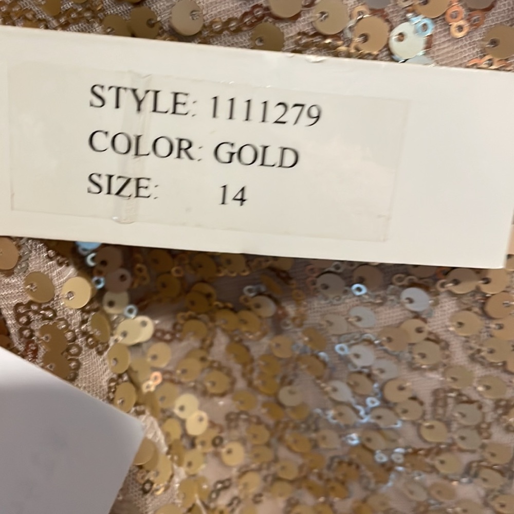 NWT Emma Street Gold Sequin Gown - Picture 7 of 7